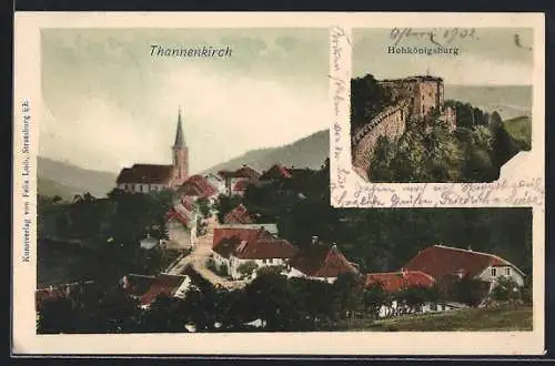 AK Tannenkirch, Hochkönigsburg, Teilansicht mit Kirche