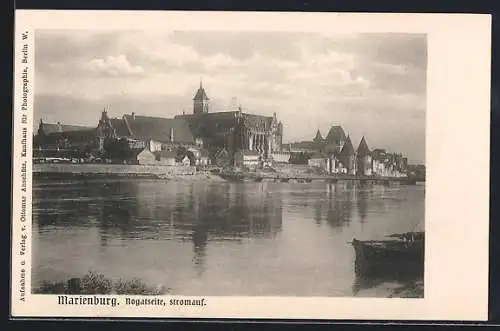 AK Marienburg / Malbork, die Marienburg vom Fluss gesehen