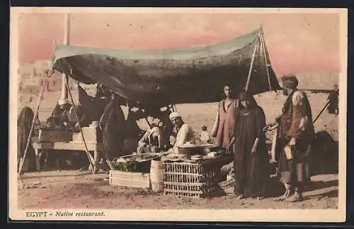 AK Egypte / Ägypten, Restaurant indigène, Strassenimbiss