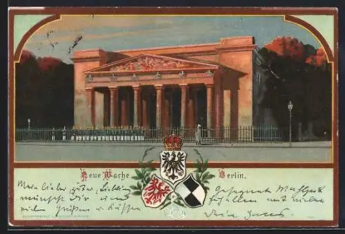 Lithographie Berlin, Die neue Wache, Wappen