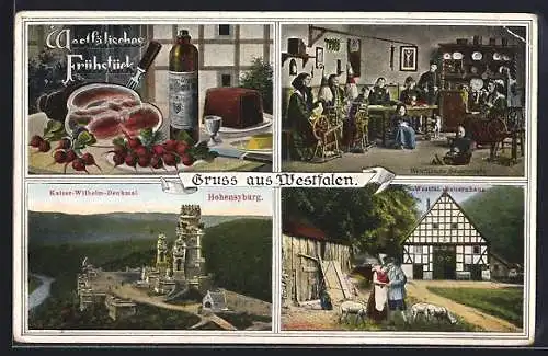 AK Dortmund, Hoyensburg und westfälisches Bauernhaus