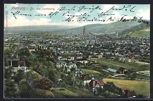 AK Freiburg i. Br., Stadtansicht vom Lorettoberg