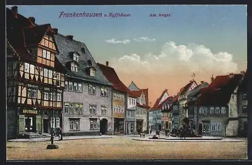 AK Frankenhausen a. Kyffhäuser, Am Anger mit Apotheke und Geschäften
