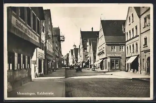 AK Memmingen, Kalchstrasse, Gasthaus zum goldenen Rad, Bäckerei Roth