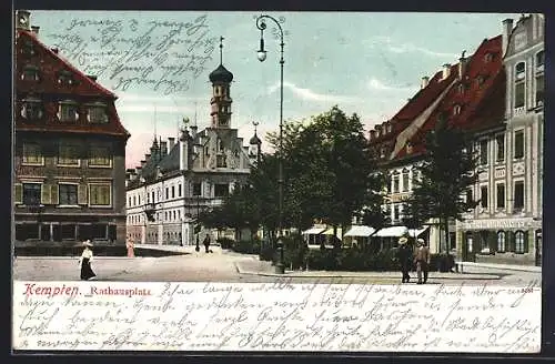 AK Kempten / Allgäu, Strassenpartie am Rathausplatz