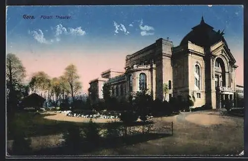 AK Gera, Blick auf das fürstl. Theater