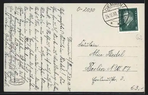 AK Demmin, Marktplatz mit Kirche