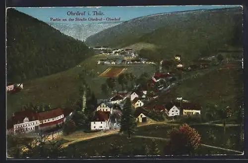 AK Ohrdruf i. Thür., Partie an der Strasse von Ohrdruf nach Oberhof