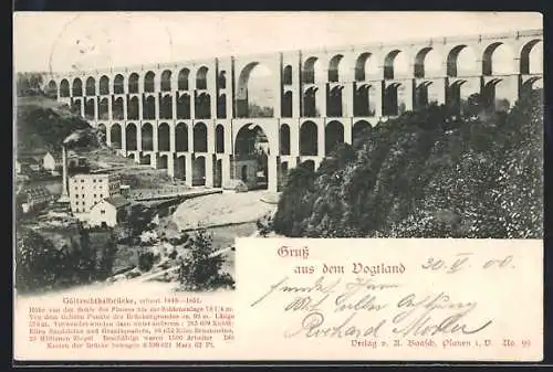 AK Göltzschtalbrücke /Vogtland, Blick auf die Brücke