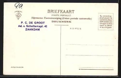 AK Zaandam, Westzijde, Strassenpartie mit Kindern