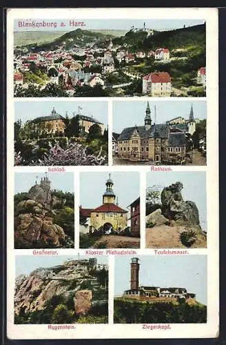 AK Blankenburg a. Harz, Rathaus, Schloss, Regenstein