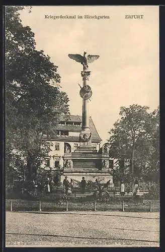 AK Erfurt, Kriegerdenkmal im Hirschgarten