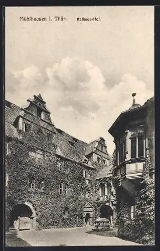 AK Mühlhausen / Thür., Blick in den Rathaus-Hof