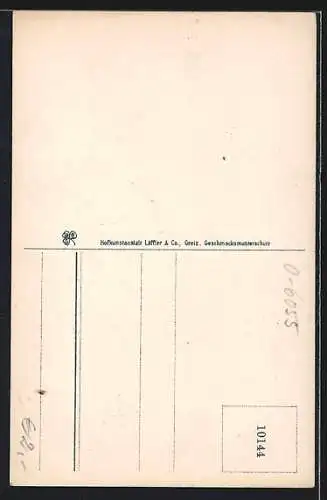 AK Oberhof / Thüringen, Denkmal Herzog Ernst II. mit kleinem Wasserfall