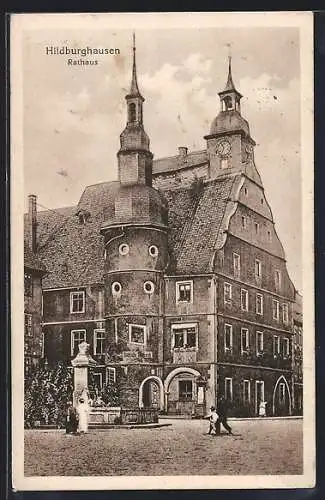 AK Hildburghausen, Partie am Rathaus