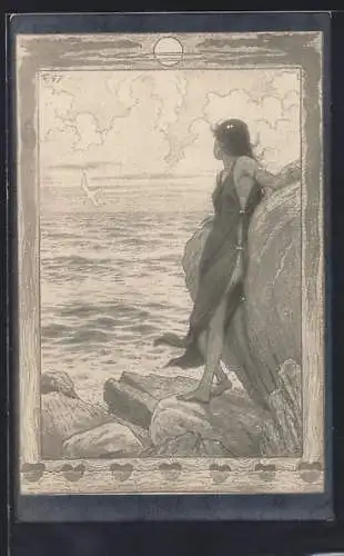 Künstler-AK Fidus: Am Gestade