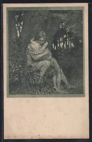 Künstler-AK Fidus: Beichte