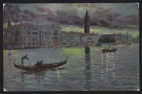 Künstler-AK G. Guerzoni: Venezia, Canal Grande