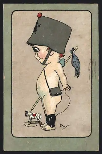 Künstler-AK sign. Pippo: Kleiner italienischer Soldat