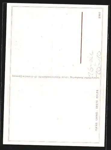 Künstler-AK Zwergenarzt verbindet die Pfote eines Hasen, Meise