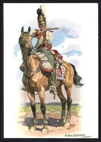 Künstler-AK Anton Hoffmann - München: Dragoner des 2. Dragoner-Regiments Taxis 1804-11