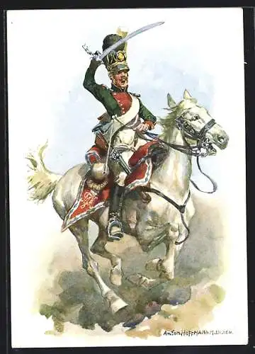 Künstler-AK Anton Hoffmann - München: Chevauleger des 2. Chevauleger-Regiments, Paris 1811