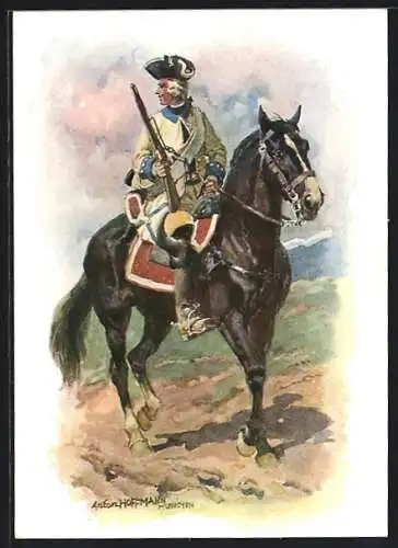 Künstler-AK Anton Hoffmann - München: Cuirassier des Cuirassier-Regiments Prinz Taxis