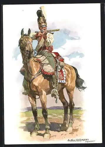 Künstler-AK Anton Hoffmann - München: Dragoner des 2. Dragoner-Regiments Taxis 1804-11