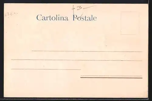 Lithographie Napoli, Fischer mit seinem Boot auf dem Meer vor der Stadt, Um 1900