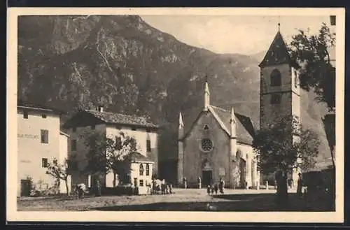 AK Cortina, Ortspartie mit Kirche u. Bergpanorama