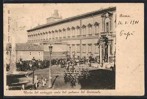 AK Roma, Uscita del corteggio reale dal palazzo del Quirinale