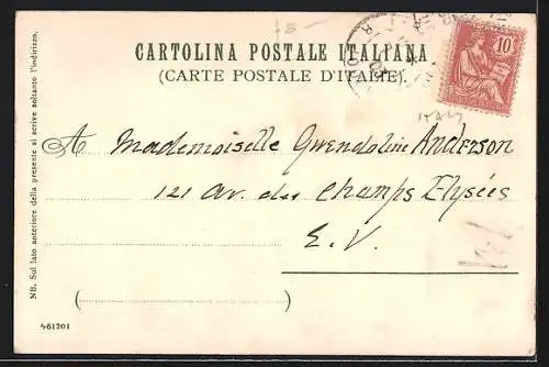 Künstler-AK Manuel Wielandt: Bordighera, Stufen führen zum Ort hinauf