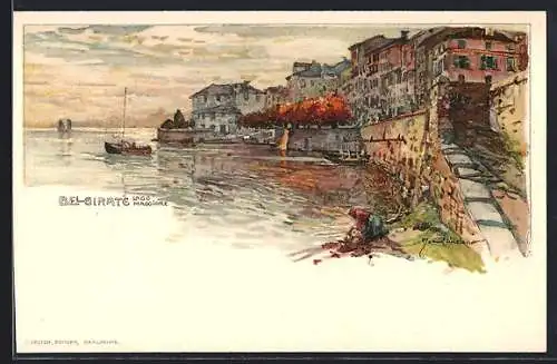 Künstler-Lithographie Manuel Wielandt: Bel Girate, Lago Maggiore