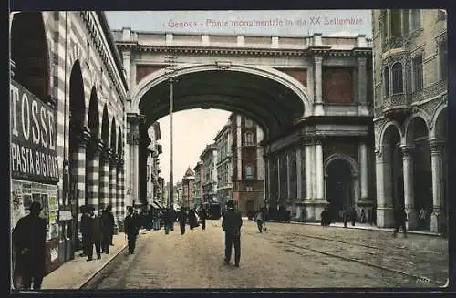 AK Genova, Ponte monumentale in via XX Settembre
