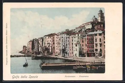 AK Portovenere /Golfo della Spezia, Panorama vom Wasser aus