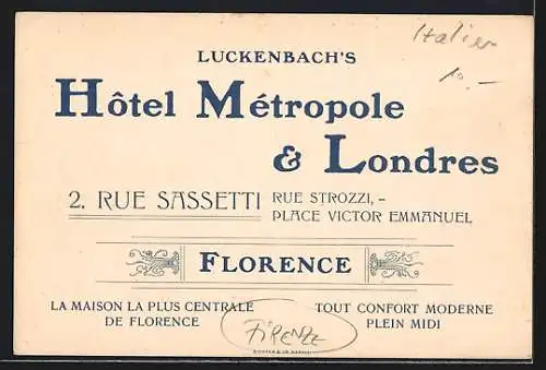 AK Firenze, Place Vict. Emanuel, Via Sassetti & Via Anselmi