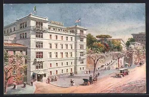 AK Roma, Hotel Imperial, Pferdekutsche