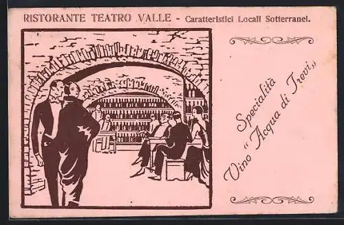 Künstler-AK Roma, Ristorante Teatro Valle, Via Teatro Valle 63