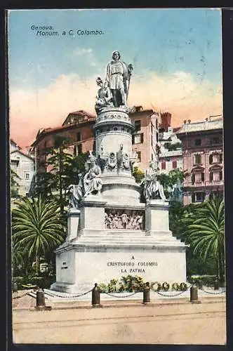 AK Genova, Piazza Acquaverde, Monumento a Cristoforo Colombo