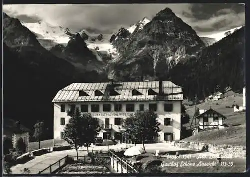 AK Trafoi, Gasthof Schöne Aussicht mit Gipfelpanorama
