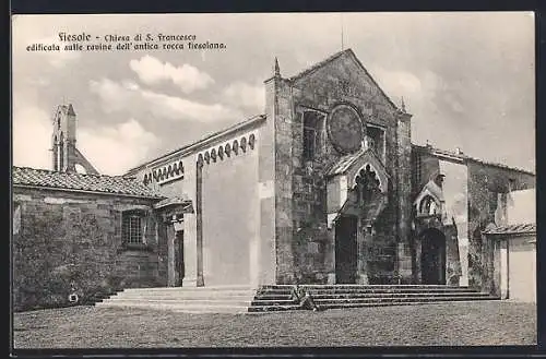 AK Fiesole, Chiesa di S. Francesco edificata sulle rovine dell`antica rocca fiesolana