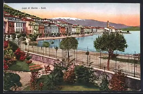 AK Salò /Lago di Garda, Panorama mit Zaun