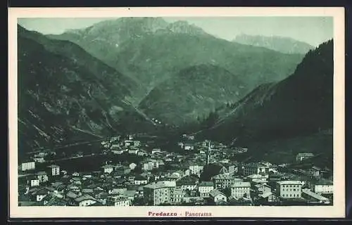 AK Predazzo, Panorama mit Kirche