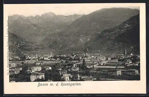 AK Bozen, Teilansicht mit dem Rosengarten