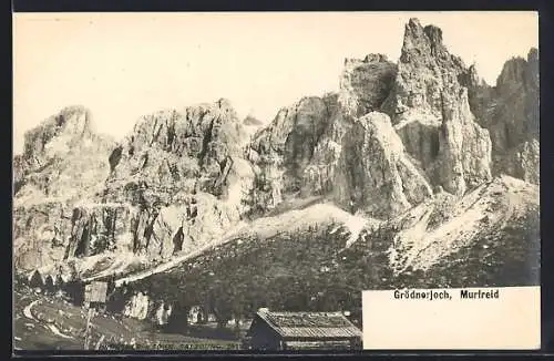 AK Wolkenstein in Gröden, Murfreid mit Grödnerjoch