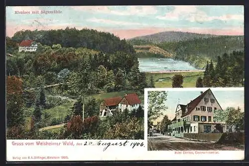 AK Gausmannsweiler, Hotel Ebnisee, Ebnisee mit Sägemühle
