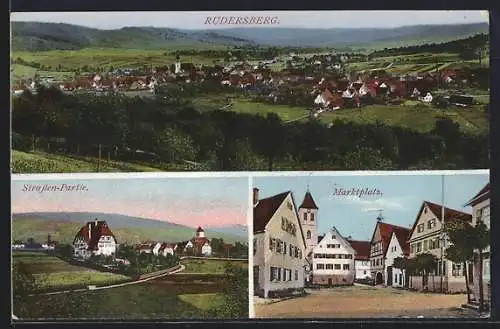 AK Rudersberg, Marktplatz und Strassenpartie