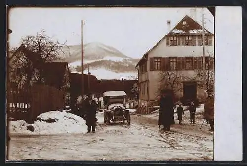 Foto-AK Goeppingen, Strassenpartie im Schnee