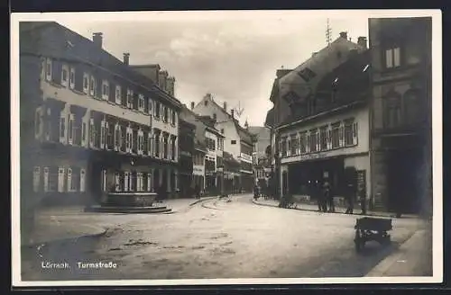 AK Lörrach, Partie in der Turmstrasse, Geschäftshaus v. Reinhard Flösser-Wegner