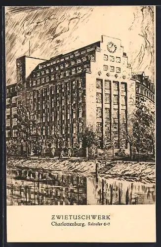 Künstler-AK Berlin-Charlottenburg, Zwietuschwerk, Salzufer 6 - 7